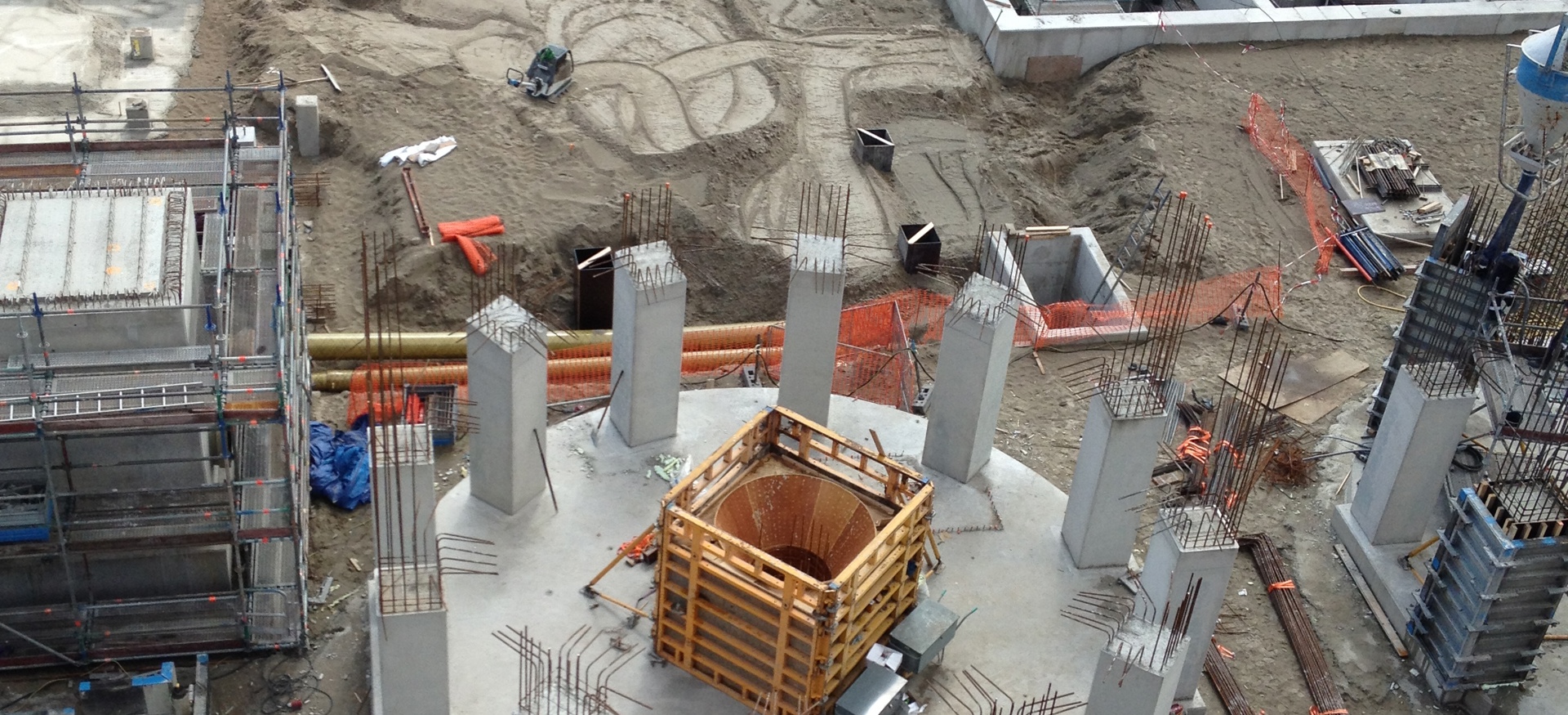 Een drone shot gemaakt van de opstelling van de Effluent Treatment Plant